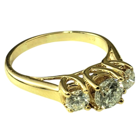 14K Yellow Gold and Diamond Engagement Anniversary Ring Size 6.75 #20878 - Picture 3 of 7